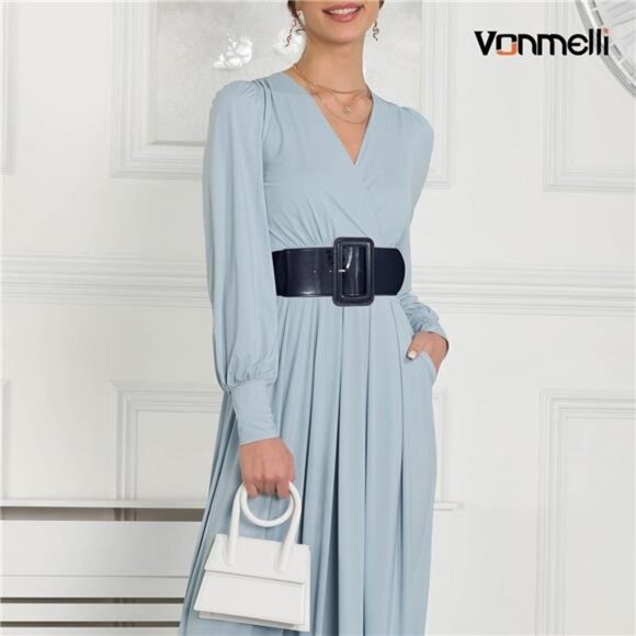 wide stretchy waist belt women elastic vintage belt dress fashion outfit accesso - Picture 4 of 6